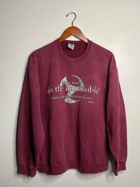 Burgundy and silver crewneck sweatshirt